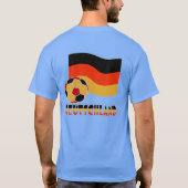 Duitsland Vlag en Voetbal Grijs Rand T-shirt (Achterkant)