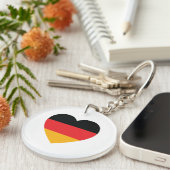 Duitsland Vlag Hart Acryl Sleutelhanger (Voorkant Rechts)