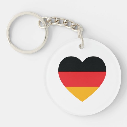 Duitsland Vlag Hart Acryl Sleutelhanger (Voorkant)