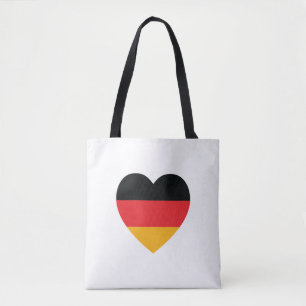 Duitsland Vlag Hart Canvas tas