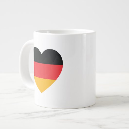 Duitsland Vlag Hart Jumbo Koffie Mok (Links)