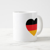 Duitsland Vlag Hart Jumbo Koffie Mok (Voorkant rechts)