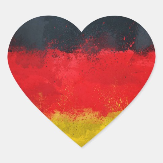 Duitsland Vlag Hart Stickers, glanzend, klein, Sticker (Voorkant)