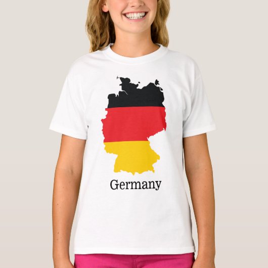 Duitsland Vlag in kaart Souvenir Design T-shirt (Voorkant)