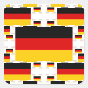 Duitsland Vlag in meerdere kleurrijke lagen 2 Vierkante Sticker