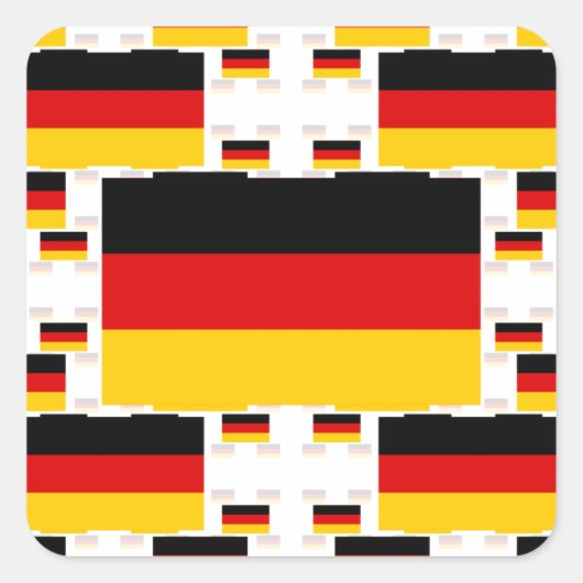 Duitsland Vlag in meerdere kleurrijke lagen 2 Vierkante Sticker (Voorkant)
