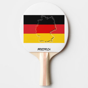 DUITSLAND VLAG & KAART Deutschland Gepersonaliseer Tafeltennisbatje