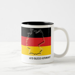 DUITSLAND VLAG KAART Schrift Gepersonaliseerd Wit Tweekleurige Koffiemok