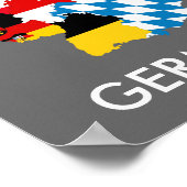 duitsland : vlag - kaart - symbool poster (Hoek)