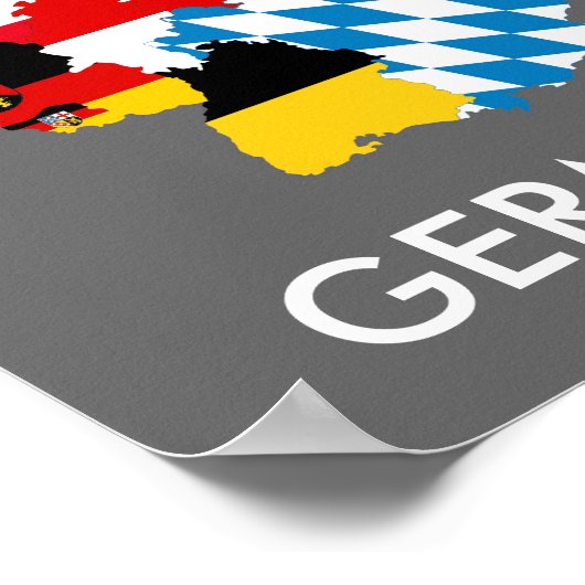 duitsland : vlag - kaart - symbool poster (Hoek)