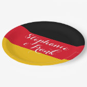 Duitsland vlag kleuren bruiloft papieren bordje (Gekanteld)