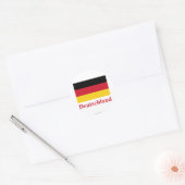 Duitsland vlag met naam in het Duits Ronde Sticker (Envelop)