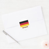 Duitsland Vlag met naam Ronde Sticker (Envelop)