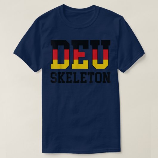 Duitsland Vlag Musher German DEU Skeleton T-shirt (Design voorkant)