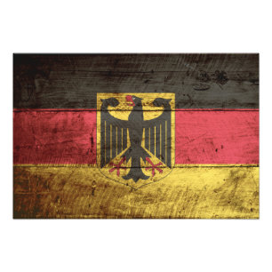 Duitsland vlag op oude houten korrels foto afdruk
