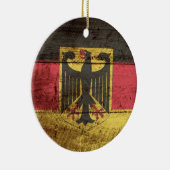 Duitsland vlag op oude houten korrels keramisch ornament (Rechts)