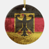 Duitsland vlag op oude houten korrels keramisch ornament (Voorkant)