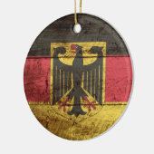 Duitsland vlag op oude houten korrels keramisch ornament (Links)