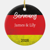 Duitsland Vlag Ornament, gepersonaliseerd Duitslan Keramisch Ornament (Achterkant)