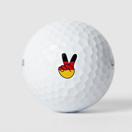 Duitsland Vlag V-teken Golfballen (Voorkant)