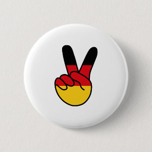 Duitsland Vlag V-teken Ronde Button 5,7 Cm
