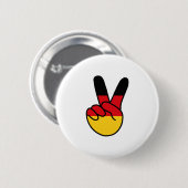 Duitsland Vlag V-teken Ronde Button 5,7 Cm (Voorkant /achterkant)