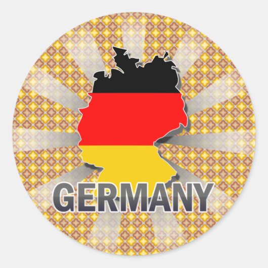 Duitsland - Vlaggenkaart 2.0 Ronde Sticker (Voorkant)
