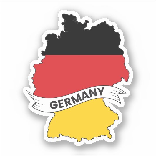 Duitsland - vlaggenkaart sticker (Voorkant)
