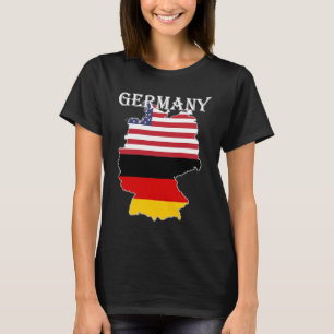 Duitsland Vlaggenkaart USA Ancebt Expatriate Expat T-shirt