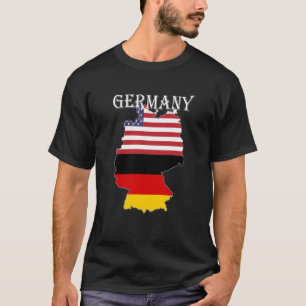 Duitsland Vlaggenkaart USA Ancebt Expatriate Expat T-shirt