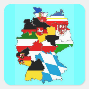 Duitsland — Vlaggenkaart Vierkante Sticker