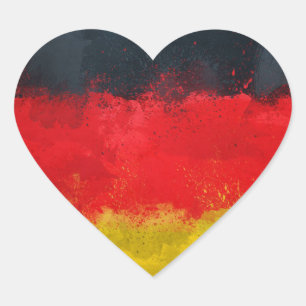 Duitsland, vlaghartstickers, glanzend, klein, hart sticker