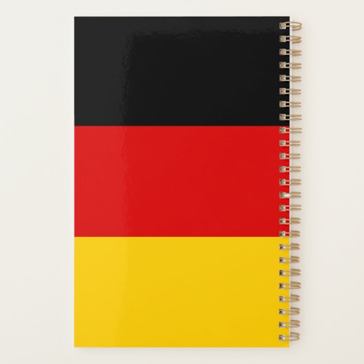 Duitsland vlagkleuren zwart rood goud op maat planner (Achterkant)