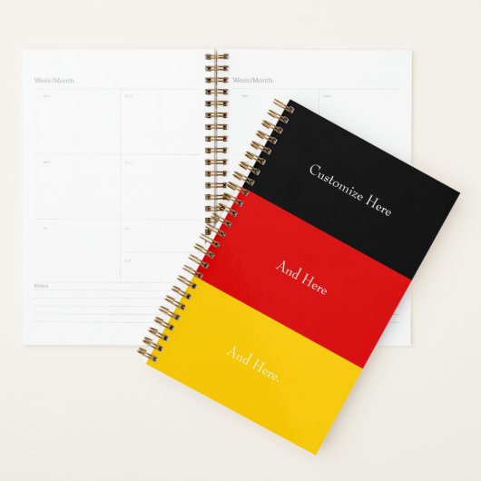 Duitsland vlagkleuren zwart rood goud op maat planner (Display)