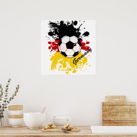 Duitsland voetbal splash artwork-supporter poster (Keuken)