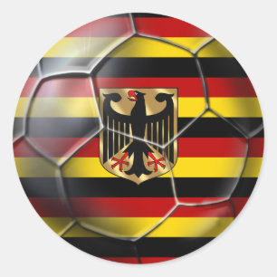 Duitsland Voetbal vlag gestreepte voetbal geschenk Ronde Sticker