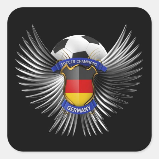 Duitsland voetbalkampioenen vierkante sticker (Voorkant)