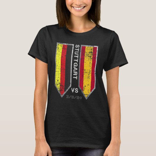 Duitsland Vs Spanje Fan Football Game Stuttgart Ou T-shirt (Voorkant)