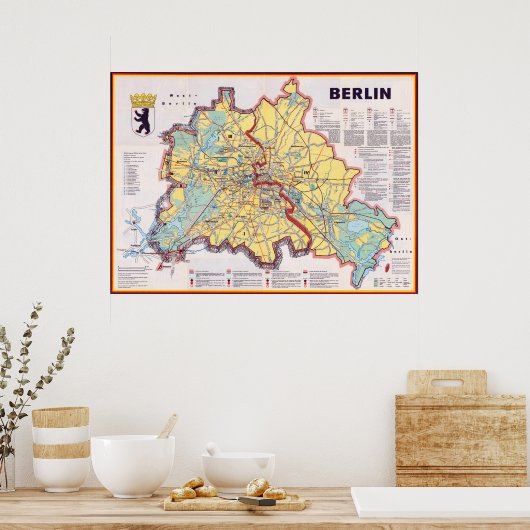 " Duitsland: WALL-kaart 1962 ... Poster (Keuken)