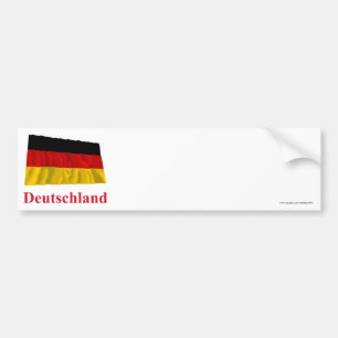 Duitsland Waving Flag met naam in het Duits Bumpersticker