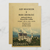 Duitsland Wedding Invitation Neuschwanstein Castle Kaart (Voorkant / Achterkant)