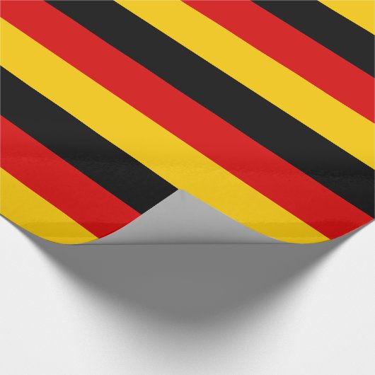 Duitsland: zwarte rode gele goudstrepen cadeaupapier (Hoek)