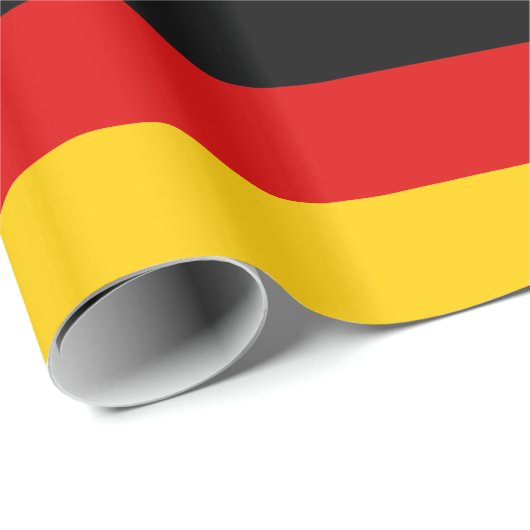 Duitsland: zwarte rode gele goudstrepen cadeaupapier (Rol Hoek)