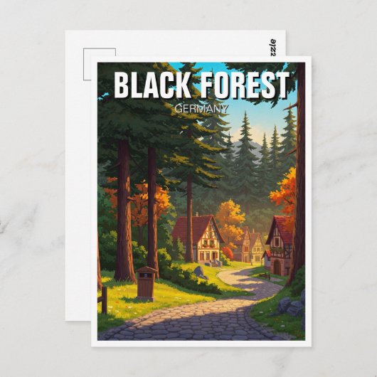 Duitsland Zwarte Woud Reizen Briefkaart (Voorkant / Achterkant)