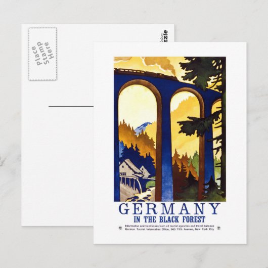 -Duitsland zwarte-woudkunst Briefkaart (Voorkant / Achterkant)