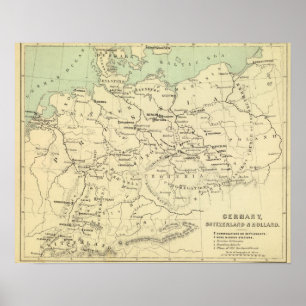 Duitsland, Zwitserland, Nederland Poster