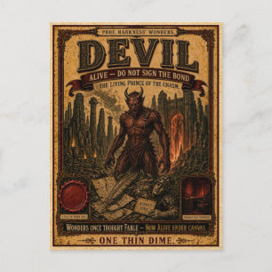Duivel, antiek circusmonster briefkaart