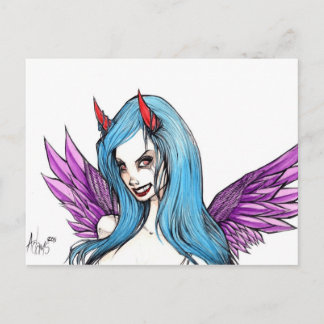 Duivel blik in haar oog briefkaart