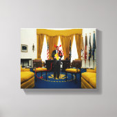 Duivel Donald Trump Stealing Documenten Canvas Pri (Voorkant)