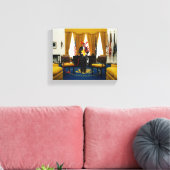 Duivel Donald Trump Stealing Documenten Canvas Pri (Insitu (Woonkamer))